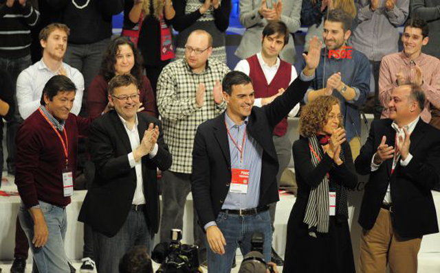 Pedro Sánchez en un acto del PSOE